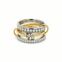 Olive Two-Tone Stacked Ring in gold and silver tone stainless steel