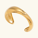 Rosa Sculpted Gold Bangle in 18k gold plated stainless steel