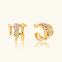 Tessa Gold Stud and Hoop Earrings in 18k gold plated stainless steel