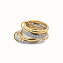 Nell Two-Tone Stacked Ring in gold and silver tone stainless steel