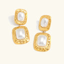 Valentina Chunky Pearl Drop Earrings in 18k gold plated stainless steel