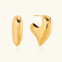 Nova Chunky Heart Gold Earrings in 18k gold plated stainless steel