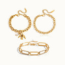 Yara Gold Chain Bracelet Set, view 2