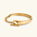 Lyra Curb Chain Gold Bangle in 18k gold plated stainless steel