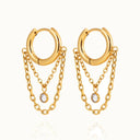 Faye Gold Drop Hoop Earrings in 18k gold plated stainless steel