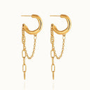 Kiara Gold Link Chain Hoops in 18k gold plated stainless steel