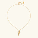 Gemma Gold Tennis Racket Necklace in 18k gold plated stainless steel