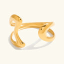 Wynne Sculpted Gold Bangle in 18k gold plated stainless steel