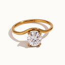 Camille Gold Solitaire Ring in 18k gold plated stainless steel