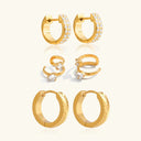 Wren Gold Earrings Set of 3, view 2