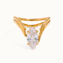 Mira Gold Marquise Ring in 18k gold plated stainless steel