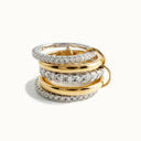 Quinn Two-Tone Stacked Ring in gold and silver tone stainless steel