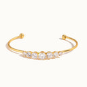 Vienna Gold Cubic Zirconia Bangle in 18k gold plated stainless steel