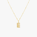 Mina Mother of Pearl Initial Necklace, view 14
