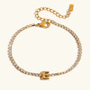 Bubble Letter Gold Tennis Bracelet, view 8
