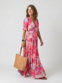 Della Floral V Neck Maxi Dress