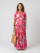 Della Floral V Neck Maxi Dress