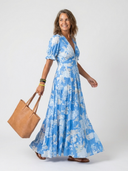 Della Floral V Neck Maxi Dress