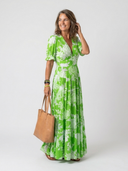 Della Floral V Neck Maxi Dress
