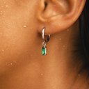 Malia Sea Green Zircon Hoop Earrings, view 4