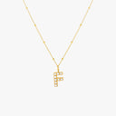 Mina Mother of Pearl Initial Necklace, view 15