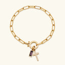 Ottoline Gold Paperclip Birthstone Bracelet, view 6