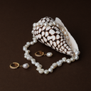 Salome Baroque Freshwater Pearl Drop Hoop Earrings, view 5