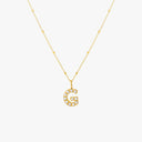 Mina Mother of Pearl Initial Necklace, view 16