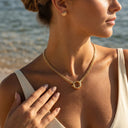Jada Gold Herringbone Necklace, view 3