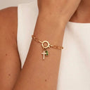 Ottoline Gold Paperclip Birthstone Bracelet, view 2