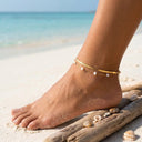 Linnea Gold Pearl Anklet, view 4