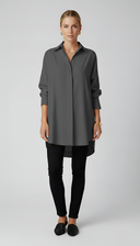 Eden oversized cotton shirt with classic pointed collar, view 9
