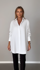 Eden oversized cotton shirt with classic pointed collar, view 4