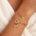 Ottoline Gold Paperclip Birthstone Bracelet, view 3