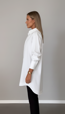 Eden oversized cotton shirt with classic pointed collar, view 5