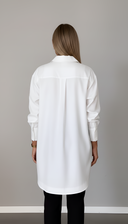 Eden oversized cotton shirt with classic pointed collar, view 6