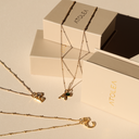 Vivian Initial & Birthstone Charm Necklace, view 7