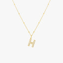 Mina Mother of Pearl Initial Necklace, view 17