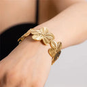 Belle Gold Floral Bangle, view 3