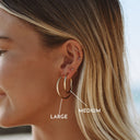 Nia Thin Lightweight Hoop Earrings, view 2