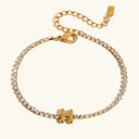 Bubble Letter Gold Tennis Bracelet, view 11
