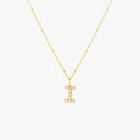 Mina Mother of Pearl Initial Necklace, view 18