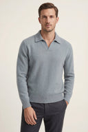 Marencio Cashmere Polo Knit Light Blue