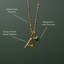 Vivian Initial & Birthstone Charm Necklace, view 4