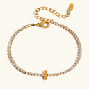 Bubble Letter Gold Tennis Bracelet, view 12