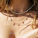 Louisa Colourful Flower Charm Zircon Necklace, view 2