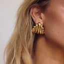 Velia Gold Ripple Earrings, view 2