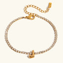 Bubble Letter Gold Tennis Bracelet, view 13