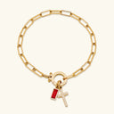 Ottoline Gold Paperclip Birthstone Bracelet in 18k gold plated stainless steel