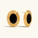 Kalina Gold Enamel Statement Earrings in 18k gold plated stainless steel